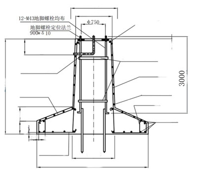 三十米高桿燈基礎(chǔ)圖